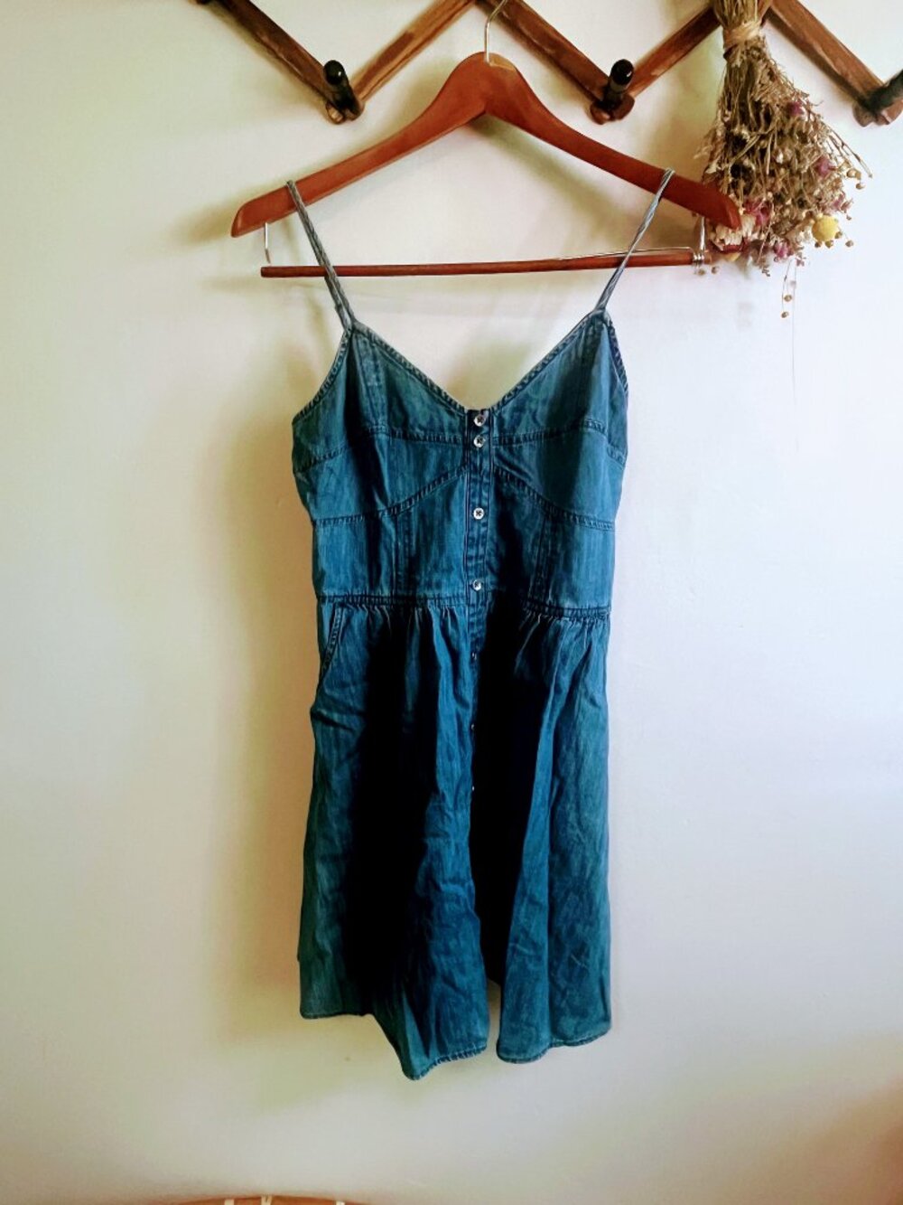 Express Womens Denim Button-Front Mini Dress Size S With Pockets - Picture 10 of 10